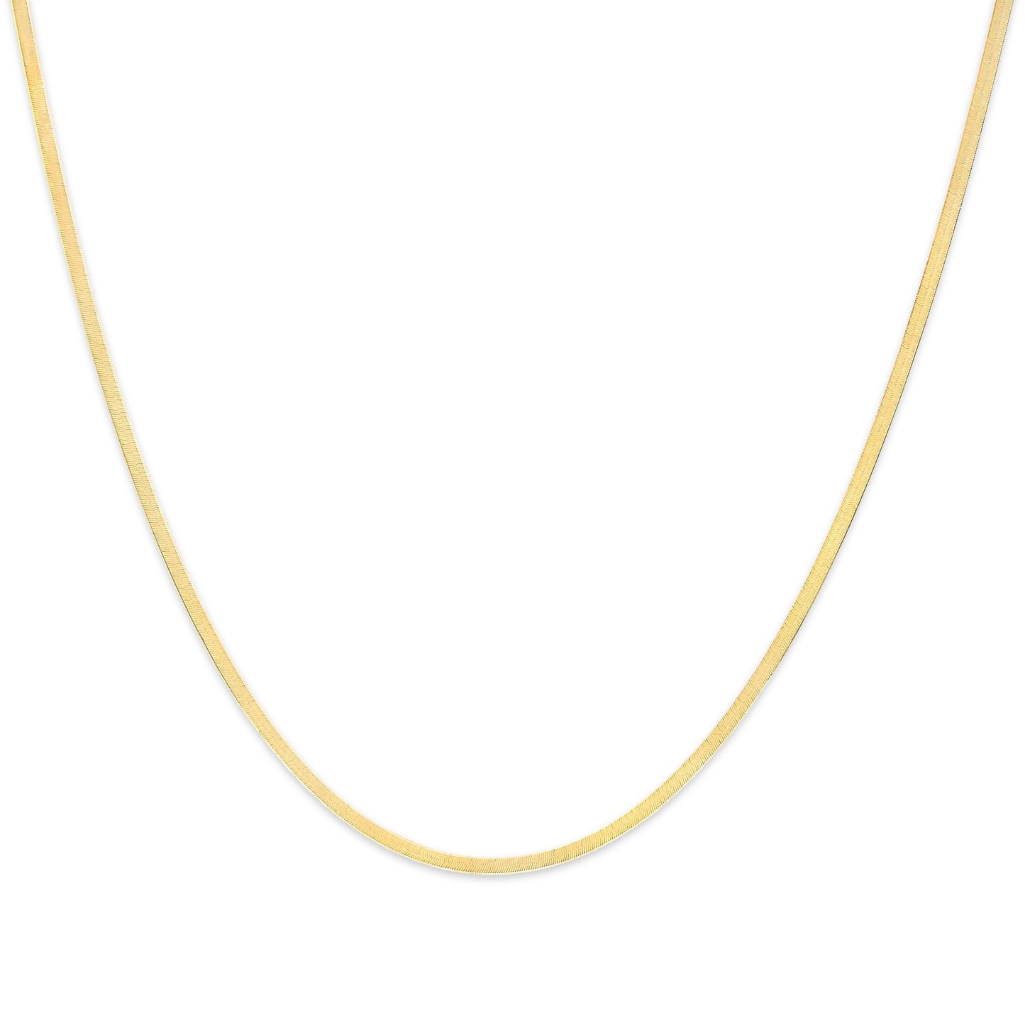 Unisex Solid 14K Yellow Gold 2.8mm Imperial Herringbone Chain Necklace - 18" Inches Bids.com