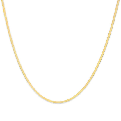 Unisex Solid 14K Yellow Gold 2.8mm Imperial Herringbone Chain Necklace - 18" Inches Bids.com