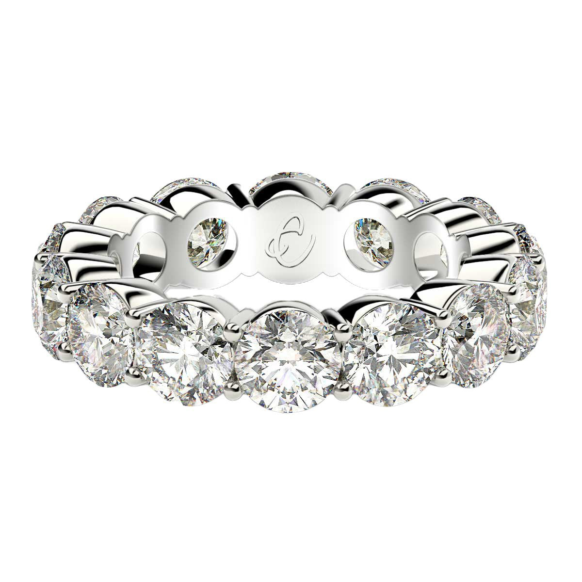 Round Cut Lab Grown Diamond Eternity Ring in 14k White Gold (6 cttw FG/VS2) Bids.com