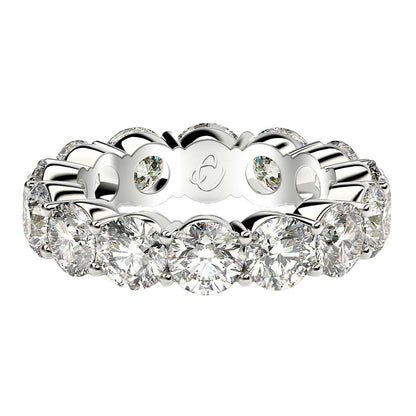 Round Cut Lab Grown Diamond Eternity Ring in 14k White Gold (6 cttw FG/VS2) Bids.com