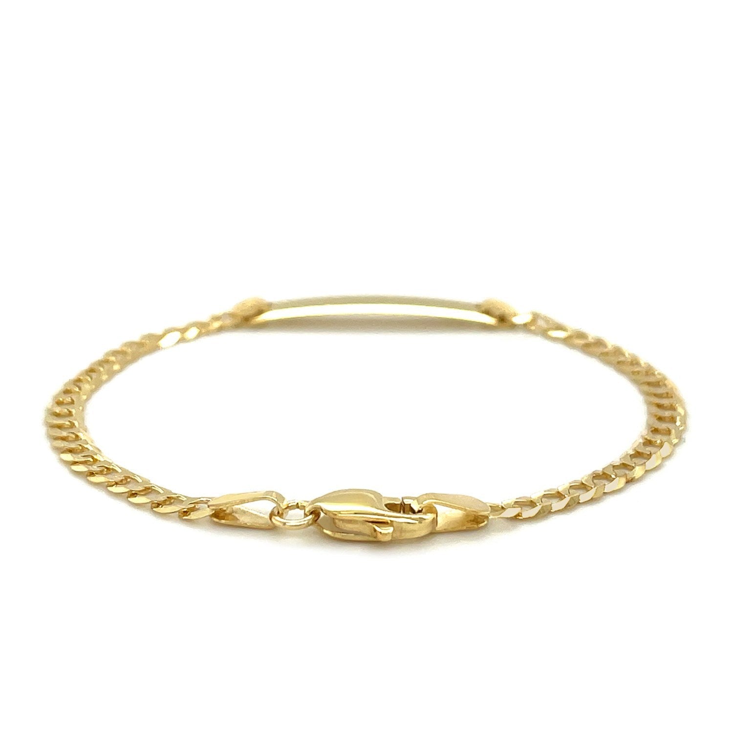 14k Yellow Gold Curb Link Style Children's ID Bracelet Bids.com
