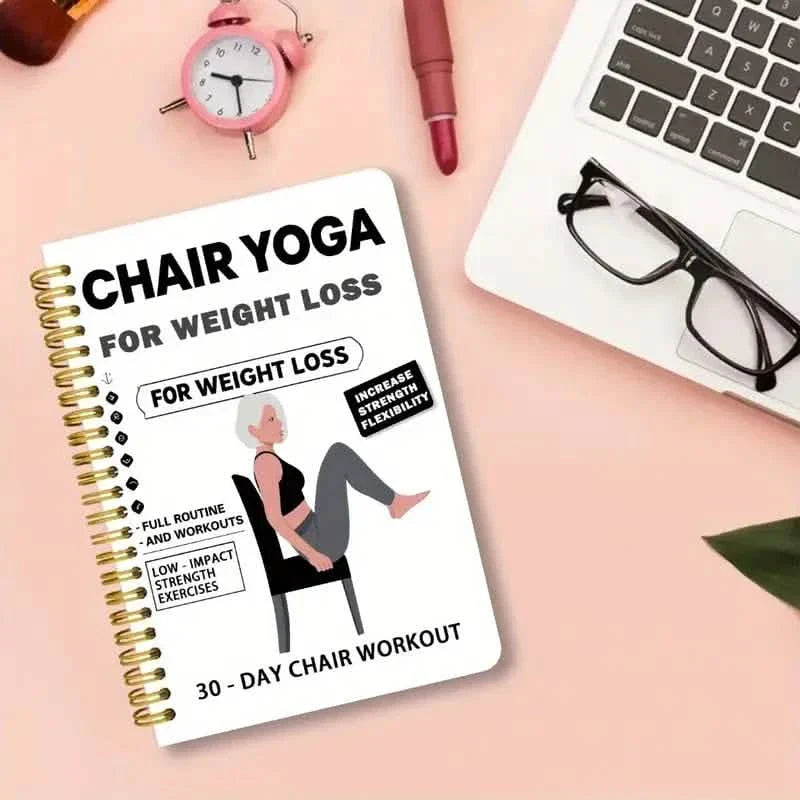 30-Day Chair Yoga Notebook | 15-Min Daily Workouts & Guide DailySale