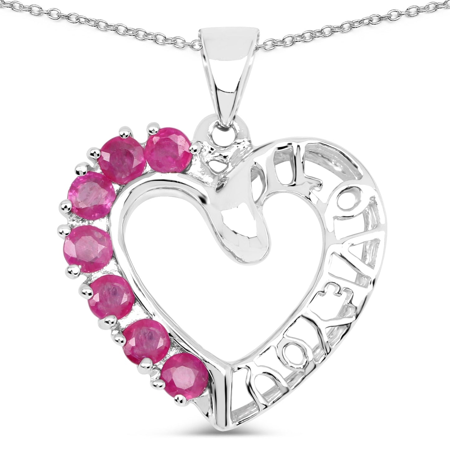 0.91 Carat Genuine Ruby .925 Sterling Silver Pendant Bids.com