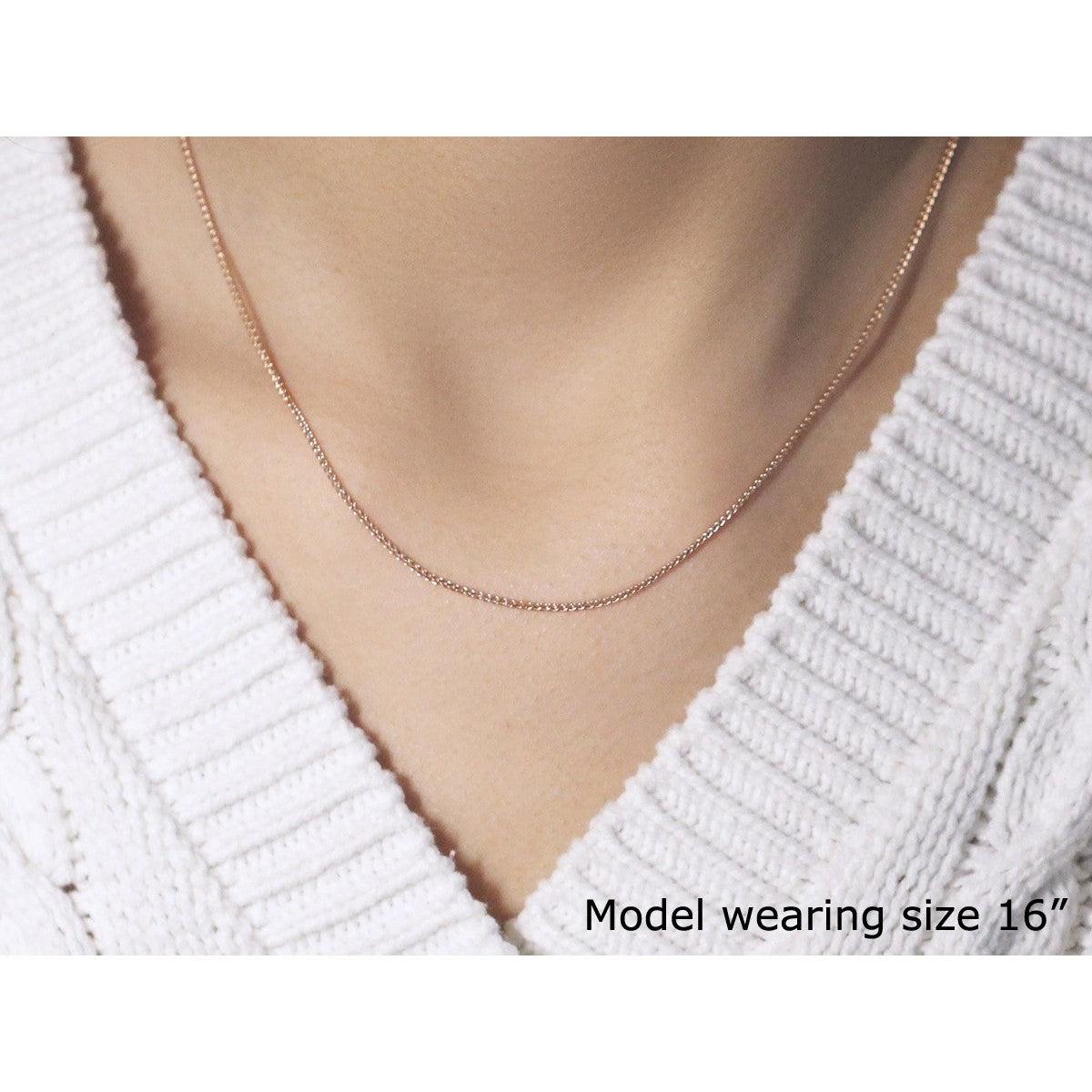 14k Rose Gold Diamond Cut Round Wheat Chain 1.1mm Bids.com