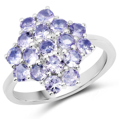 1.70 Carat Genuine Tanzanite .925 Sterling Silver Ring Bids.com