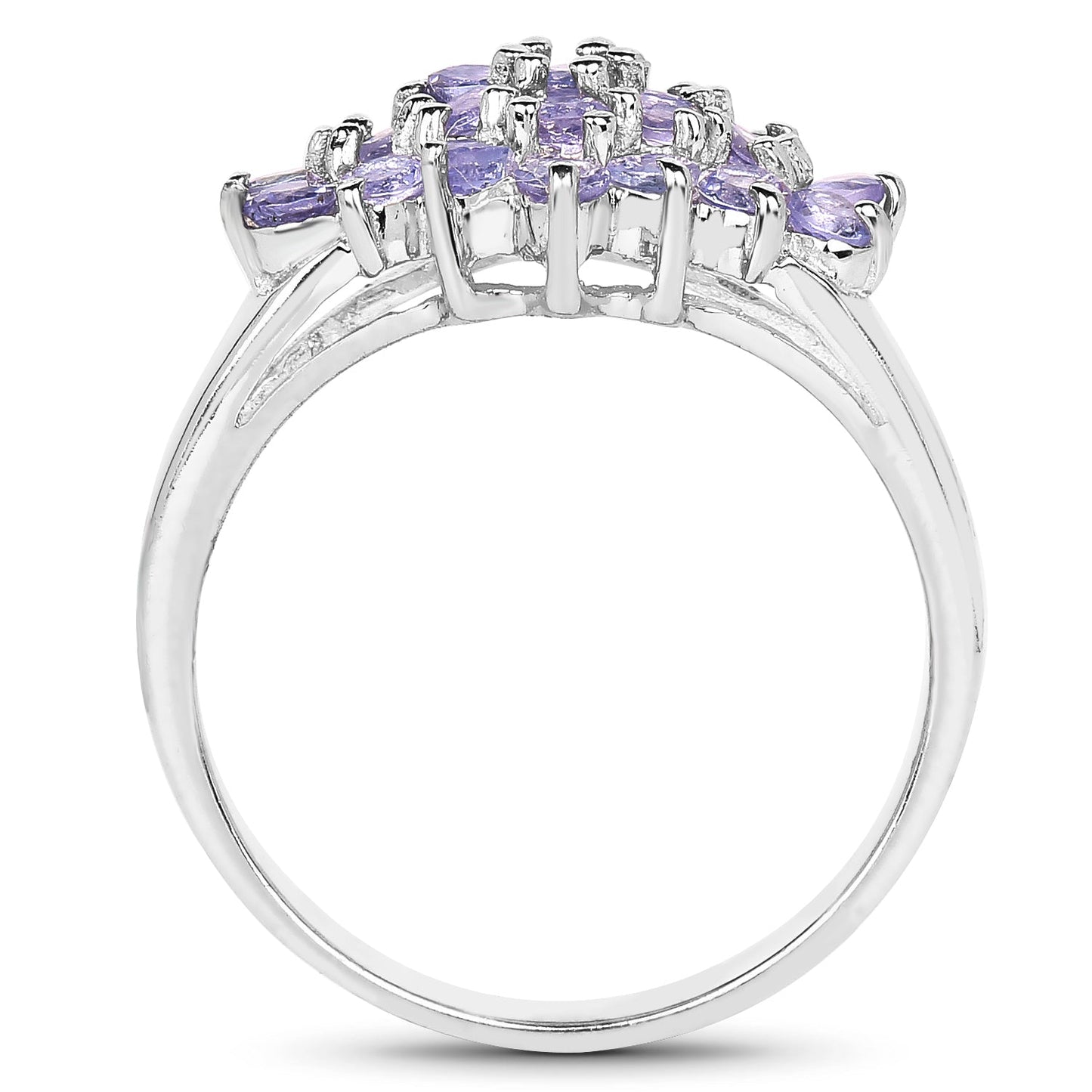 1.61 Carat Genuine Tanzanite .925 Sterling Silver Ring Bids.com