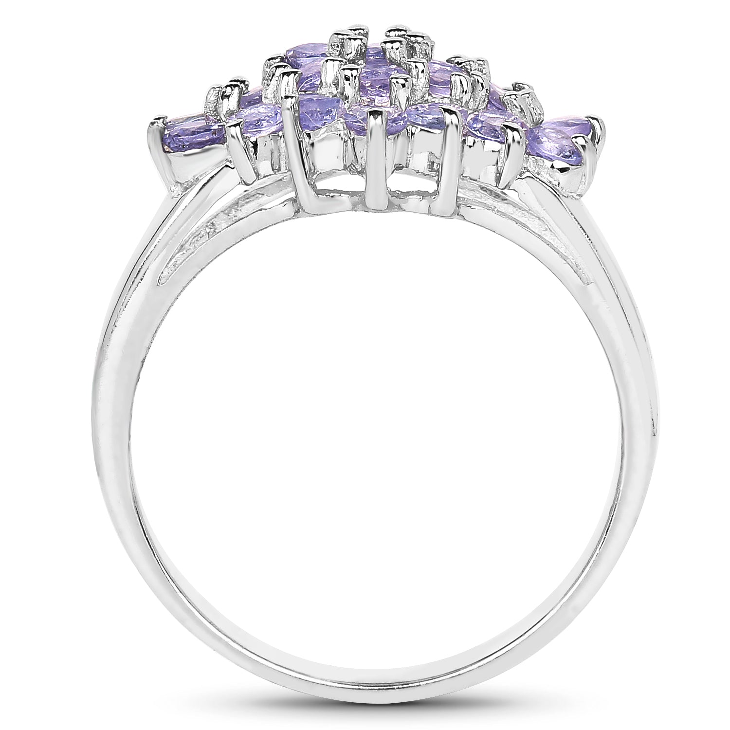 1.61 Carat Genuine Tanzanite .925 Sterling Silver Ring Bids.com