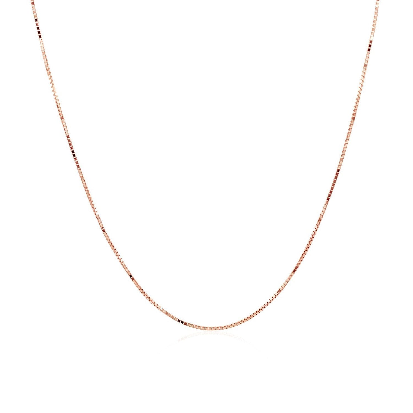 14k Rose Gold Classic Box Chain 0.6mm Bids.com