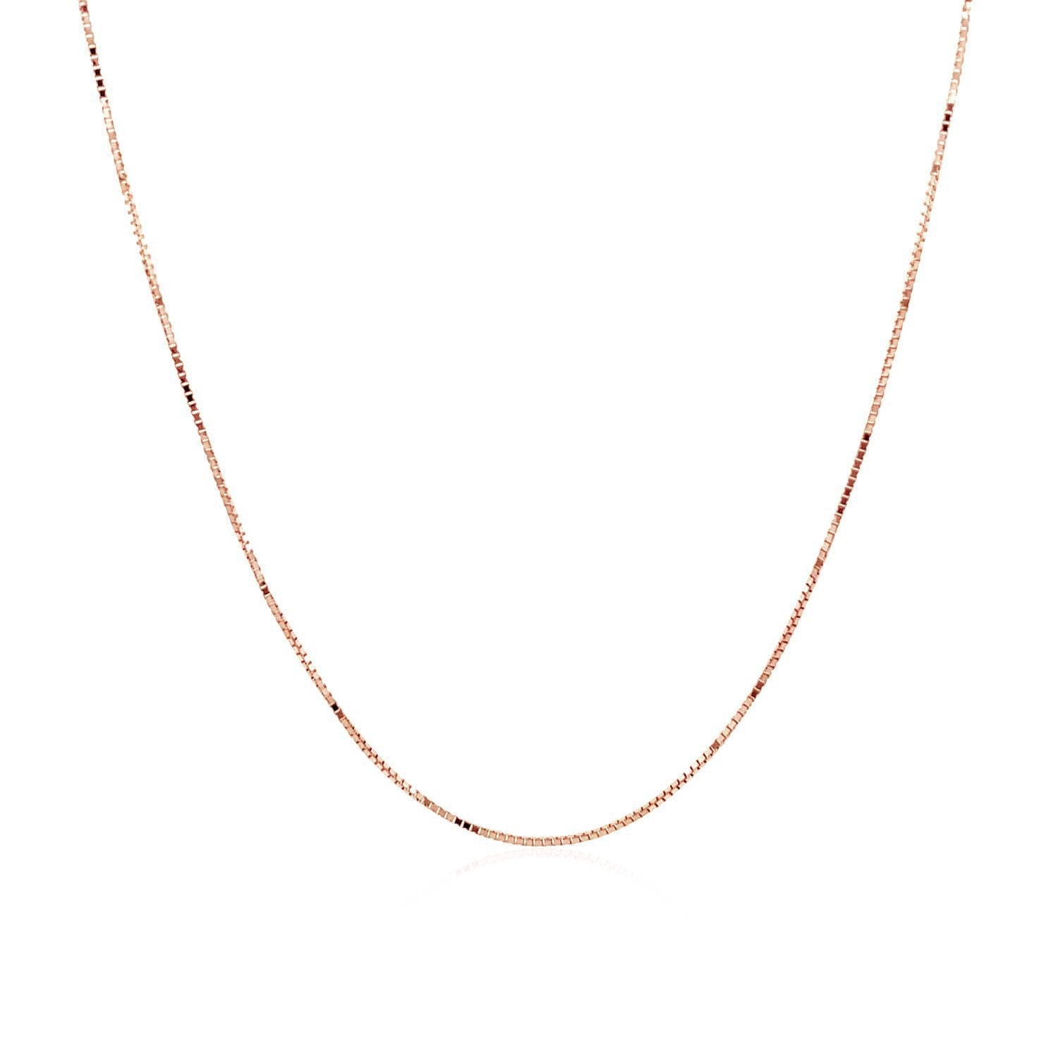 14k Rose Gold Classic Box Chain 0.6mm Bids.com