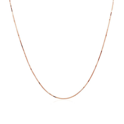 14k Rose Gold Classic Box Chain 0.6mm Bids.com