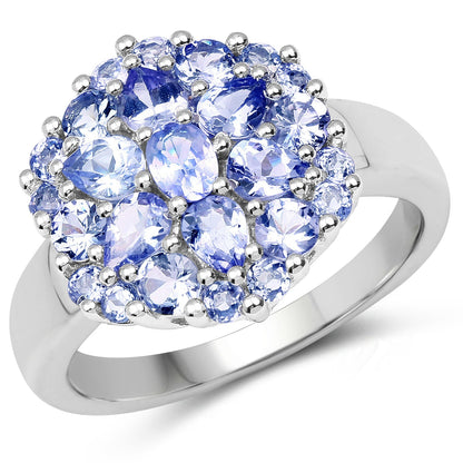 2.03 Carat Genuine Tanzanite .925 Sterling Silver Ring Bids.com