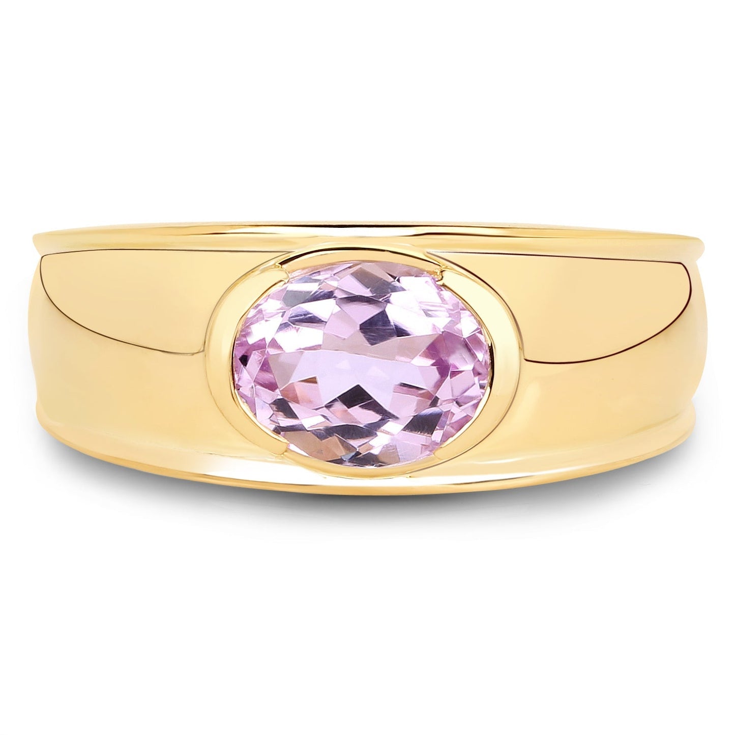 14K Yellow Gold Plated 2.40 Carat Genuine Kunzite .925 Sterling Silver Ring Bids.com