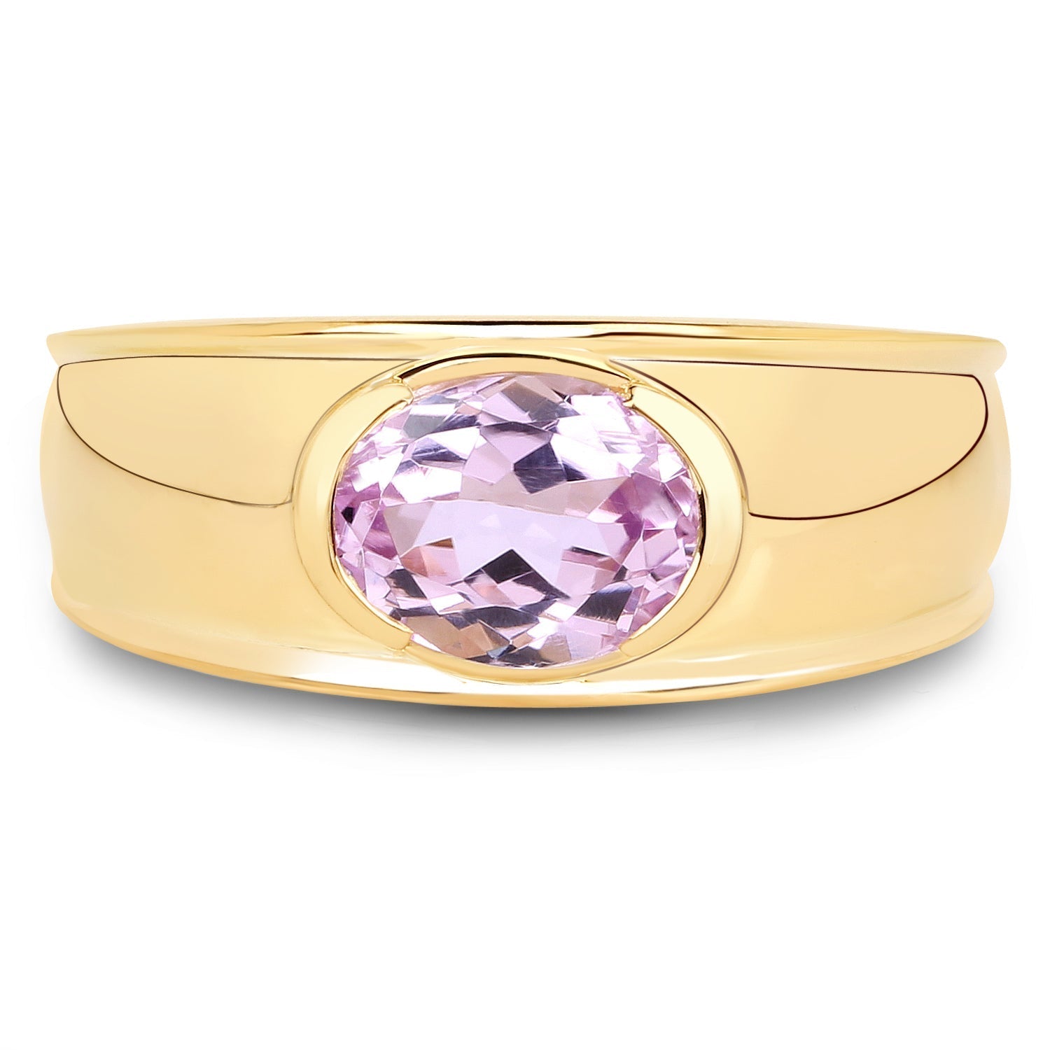 14K Yellow Gold Plated 2.40 Carat Genuine Kunzite .925 Sterling Silver Ring Bids.com
