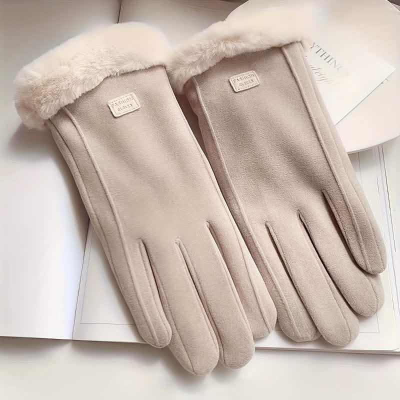 Cashmere Warm Suede Leather Plush Touch Screen Gloves DailySale