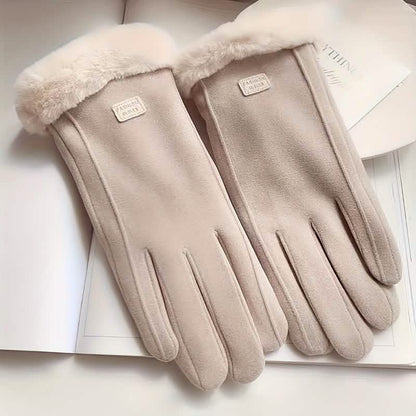 Cashmere Warm Suede Leather Plush Touch Screen Gloves DailySale