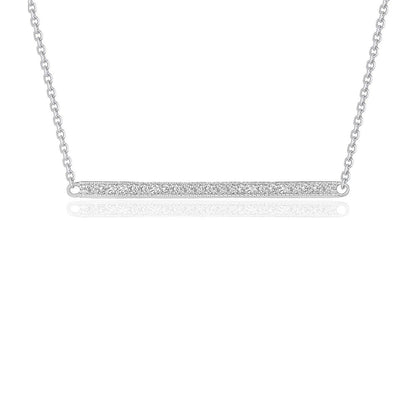 Diamond Bar Pendant in 14k White Gold (1/4 cttw) Bids.com