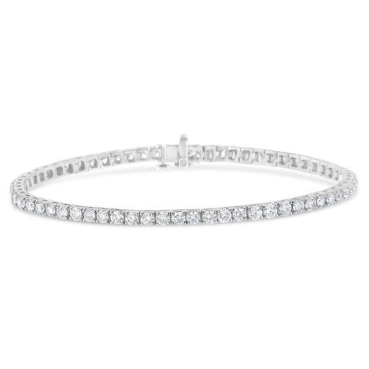 IGI Certified 4.0 Cttw Diamond 14K White Gold Classic 7â€ Tennis Bracelet (H-I Color, I1-I2 Clarity) Bids.com