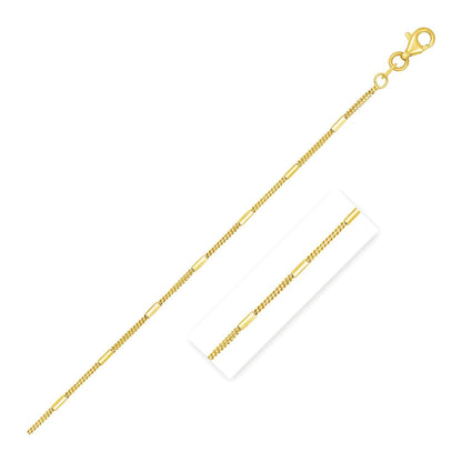 Diamond Cut Bar Links Pendant Chain in 14k Yellow Gold (1.3mm) Bids.com