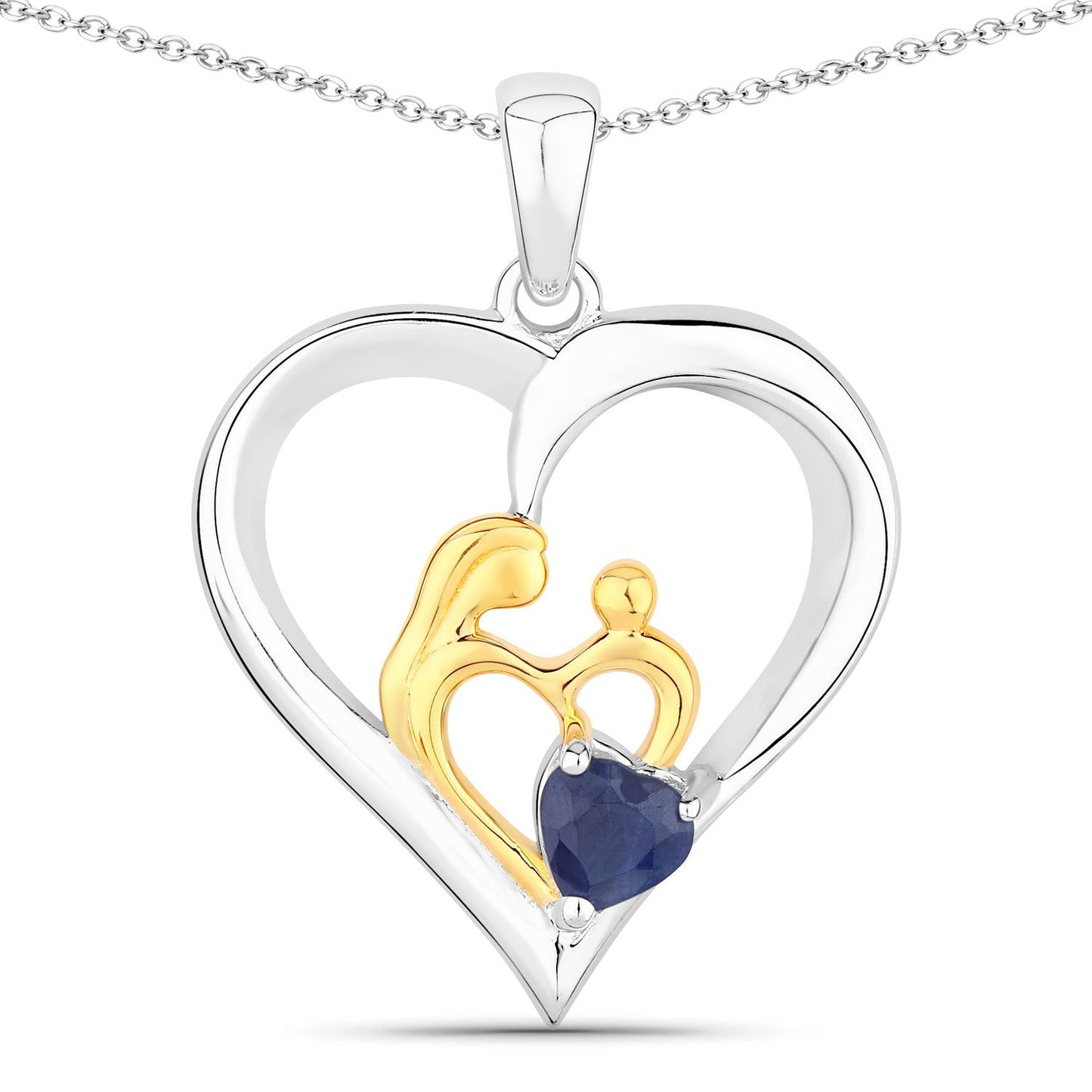 0.50 Carat Genuine Blue Sapphire .925 Sterling Silver Pendant Bids.com