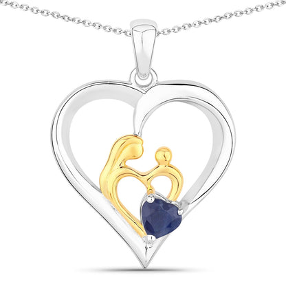 0.50 Carat Genuine Blue Sapphire .925 Sterling Silver Pendant Bids.com