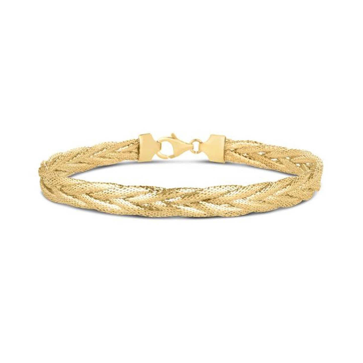 14k Yellow Gold Rapunzel Woven Bracelet (6.00 mm) Bids.com