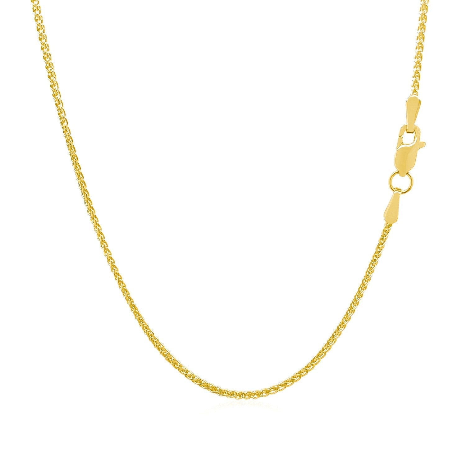 14k Yellow Gold Diamond Cut Round Wheat Chain 1.1mm Bids.com