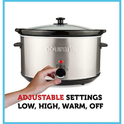 8.5 Qt. Stainless Steel Slow Cooker with Temperature Settings DailySale