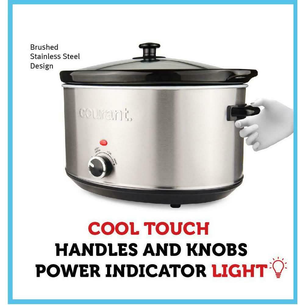 8.5 Qt. Stainless Steel Slow Cooker with Temperature Settings DailySale