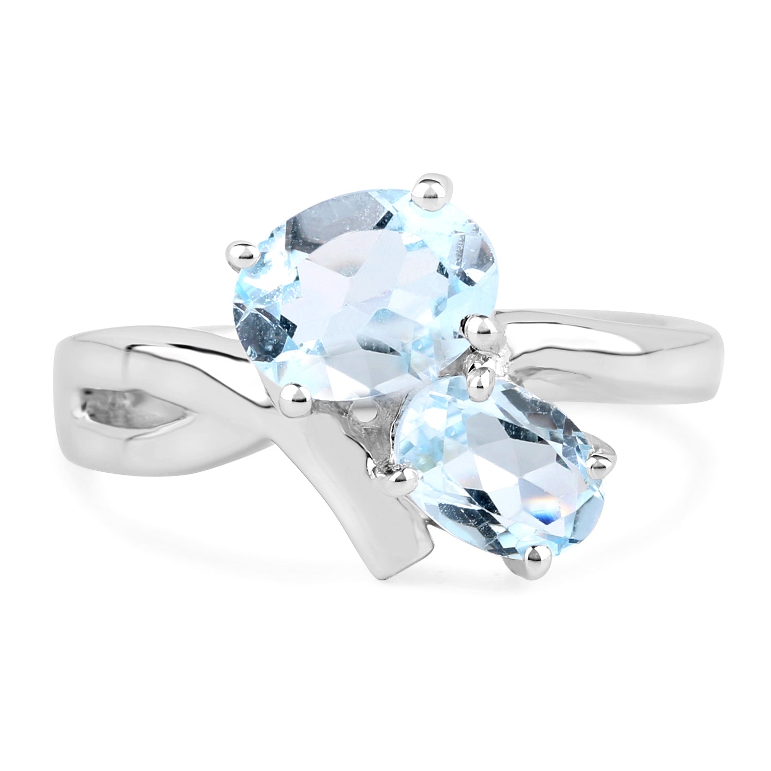 2.55 Carat Genuine Blue Topaz .925 Sterling Silver Ring Bids.com