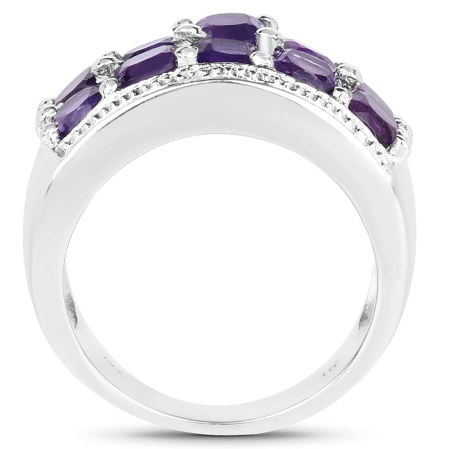 2.80 Carat Genuine Amethyst .925 Sterling Silver Ring Bids.com