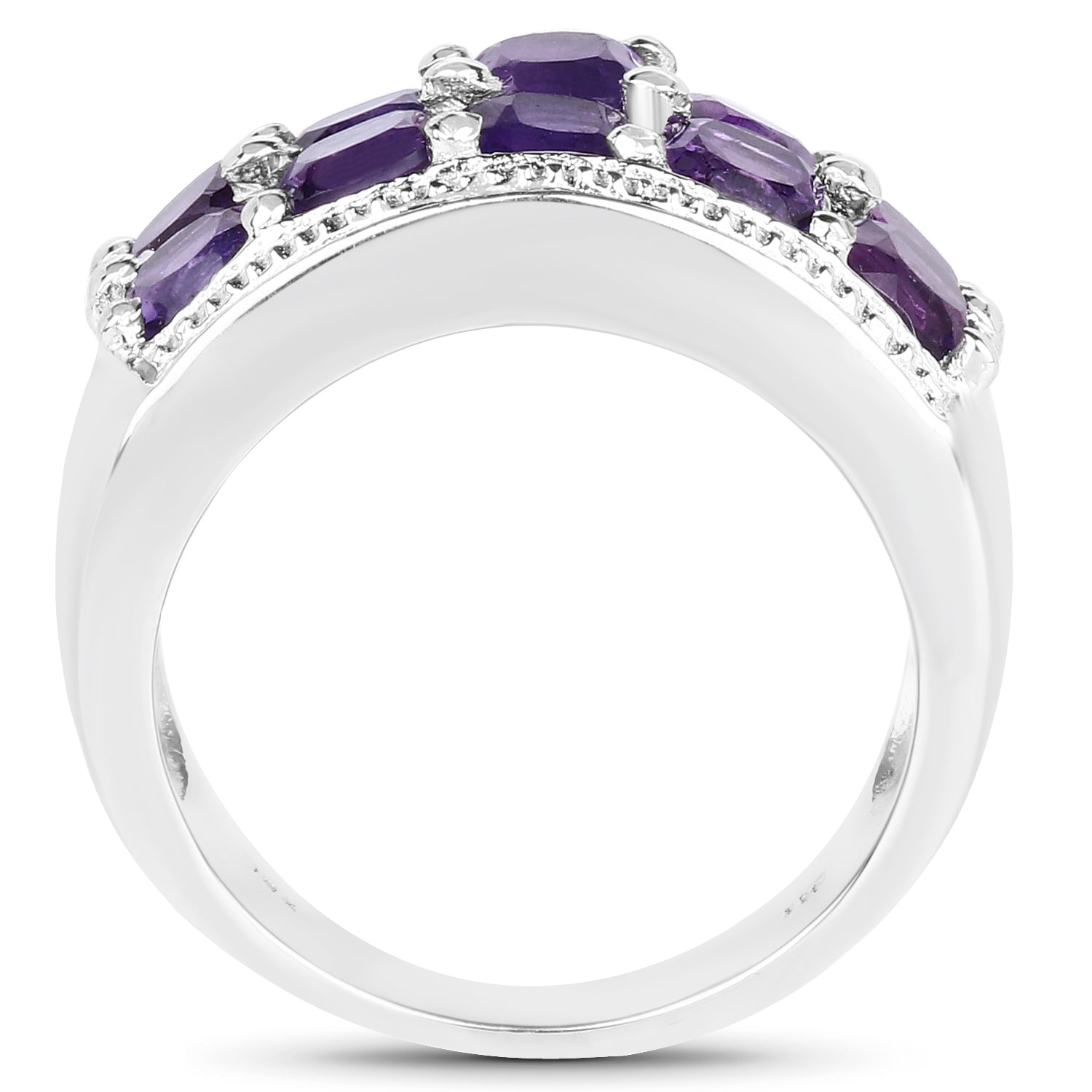 2.80 Carat Genuine Amethyst .925 Sterling Silver Ring Bids.com