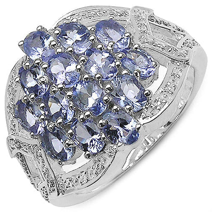 2.38 Carat Genuine Tanzanite .925 Sterling Silver Ring Bids.com