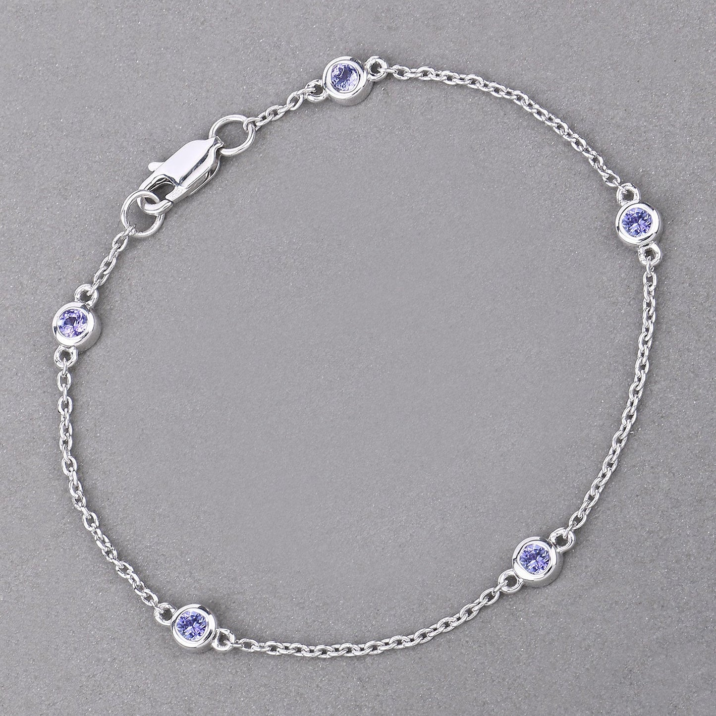 0.50 Carat Genuine Tanzanite .925 Sterling Silver Bracelet Bids.com
