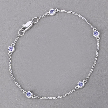 0.50 Carat Genuine Tanzanite .925 Sterling Silver Bracelet Bids.com