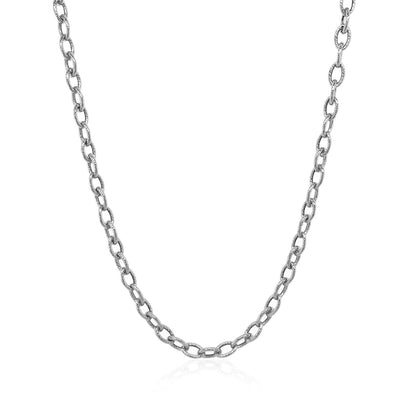 3.5mm 14k White Gold Pendant Chain with Textured Links Bids.com
