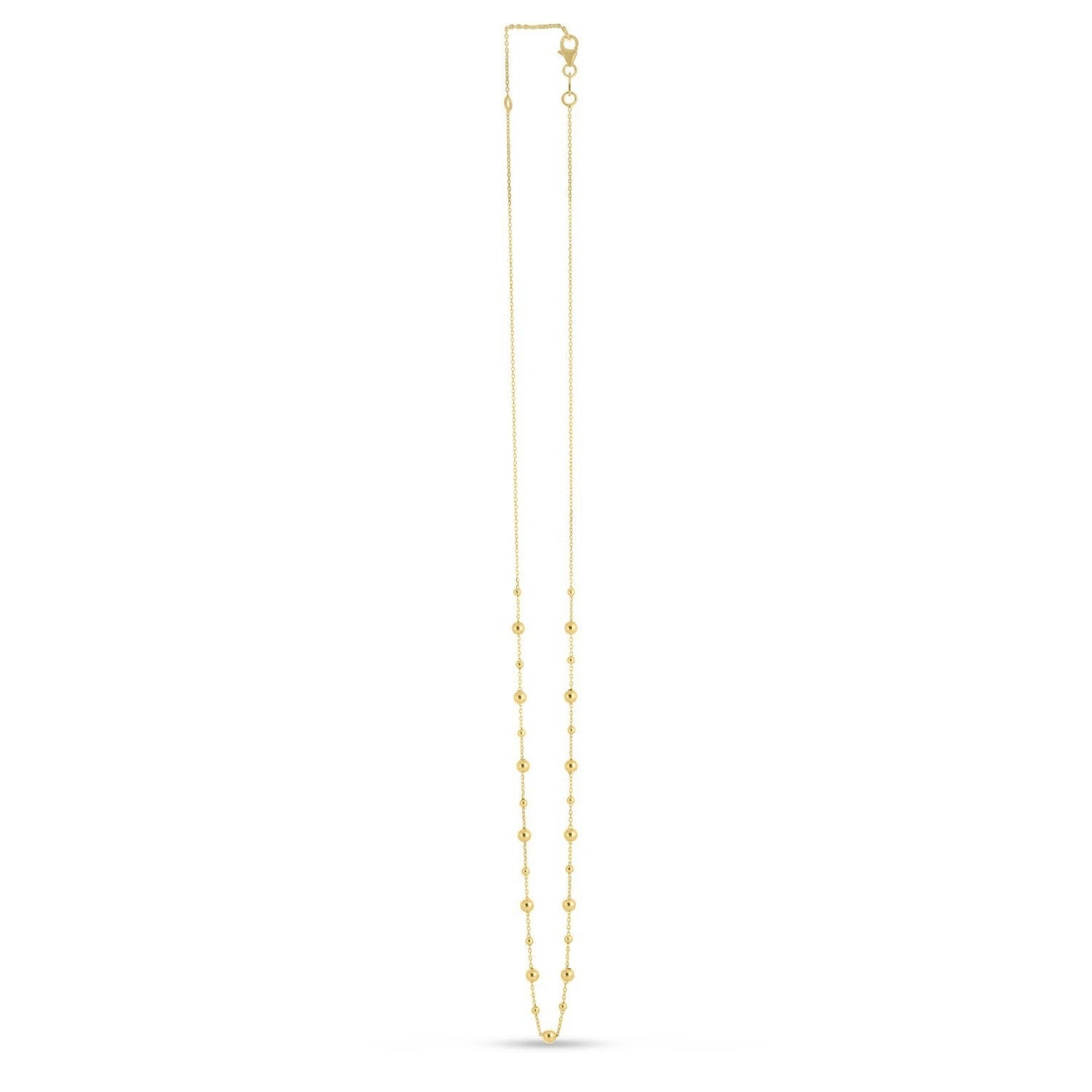 14k Yellow Gold Bead Necklace Bids.com