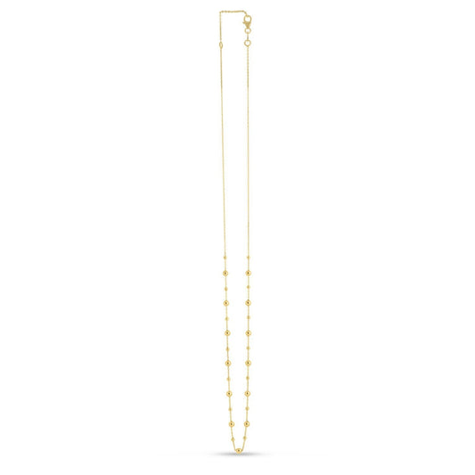 14k Yellow Gold Bead Necklace Bids.com