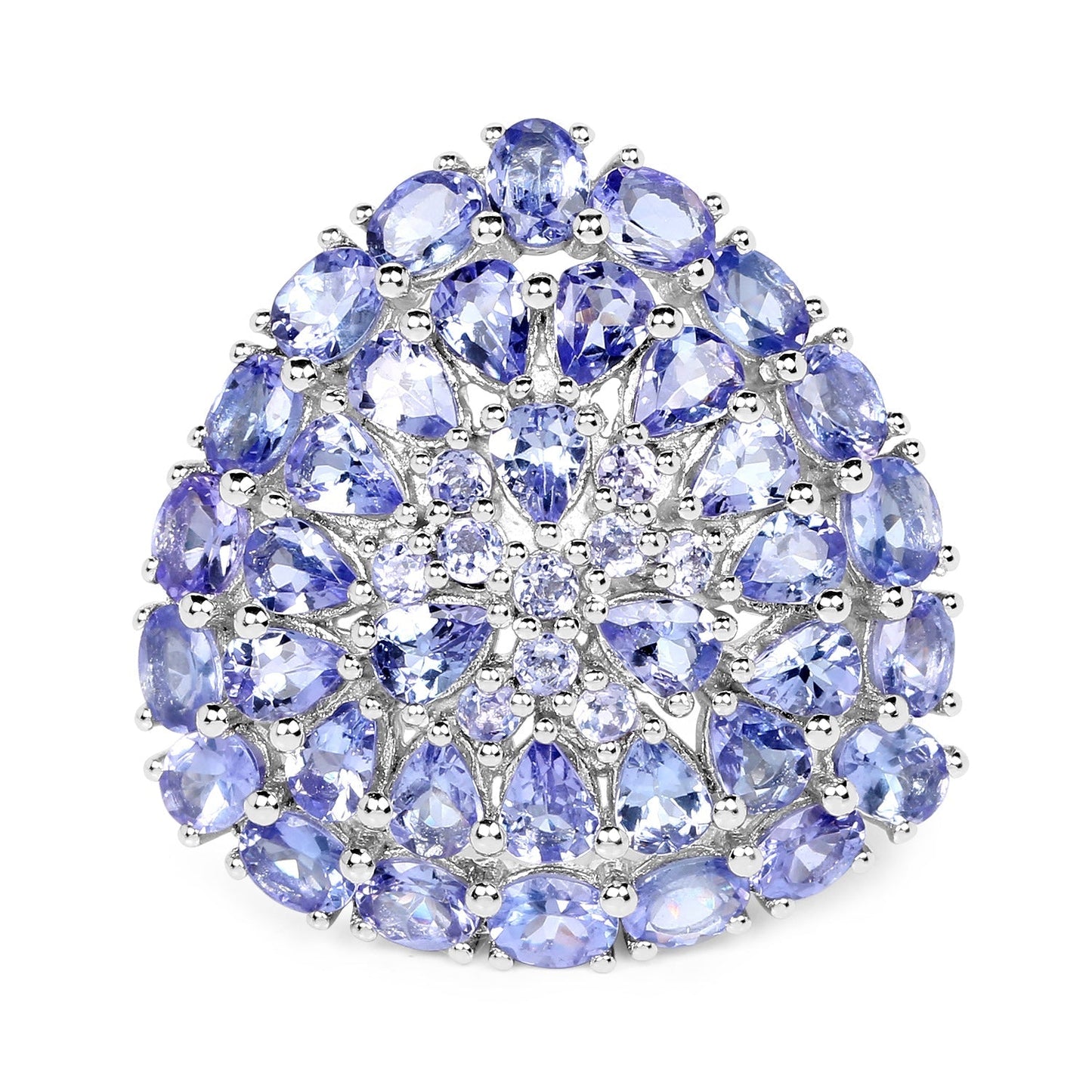 5.93 Carat Genuine Tanzanite .925 Sterling Silver Ring Bids.com