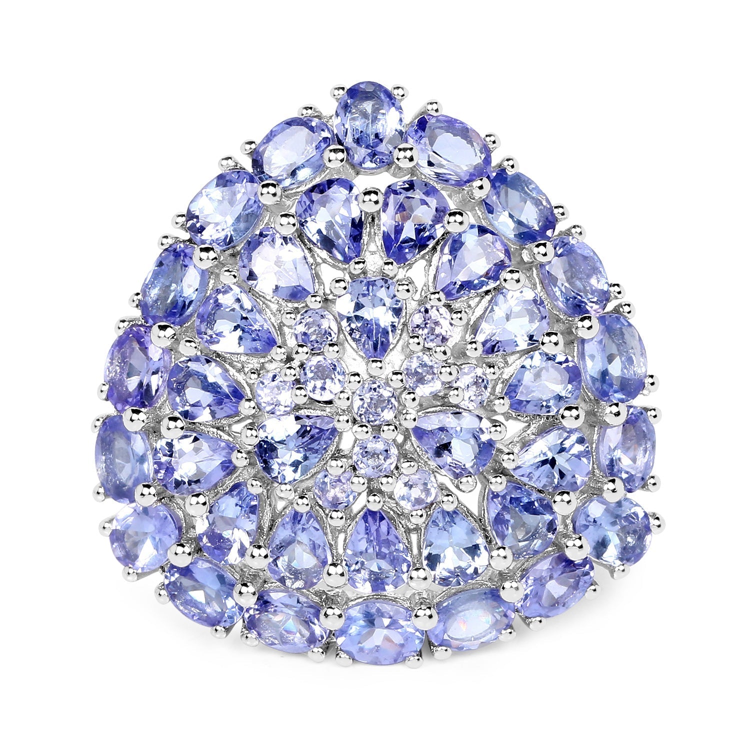 5.93 Carat Genuine Tanzanite .925 Sterling Silver Ring Bids.com