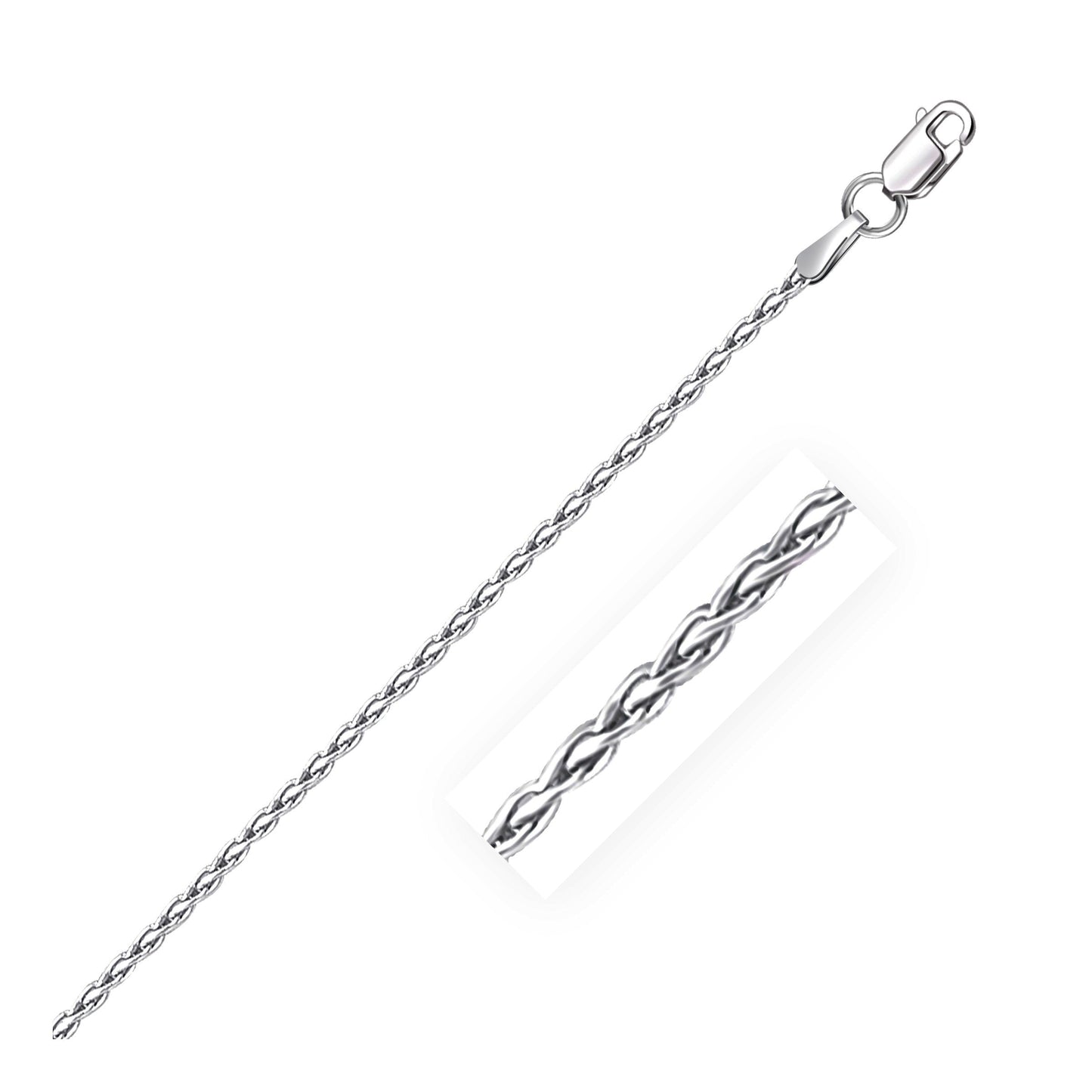 Sterling Silver Rhodium Plated Wheat Chain 1.5mm Bids.com