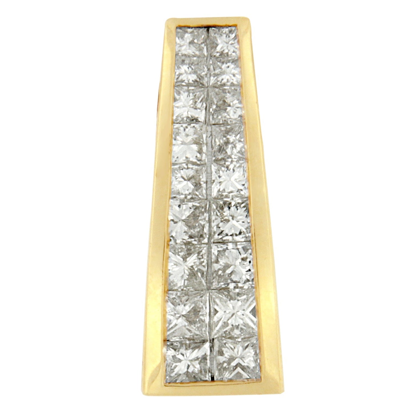 14K Yellow Gold 1 1/2 cttw Princess Cut Diamond Greek Column Pendant Necklace (G-H, VS1-VS2) Bids.com