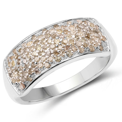 0.42 Carat Genuine White Diamond .925 Sterling Silver Ring Bids.com