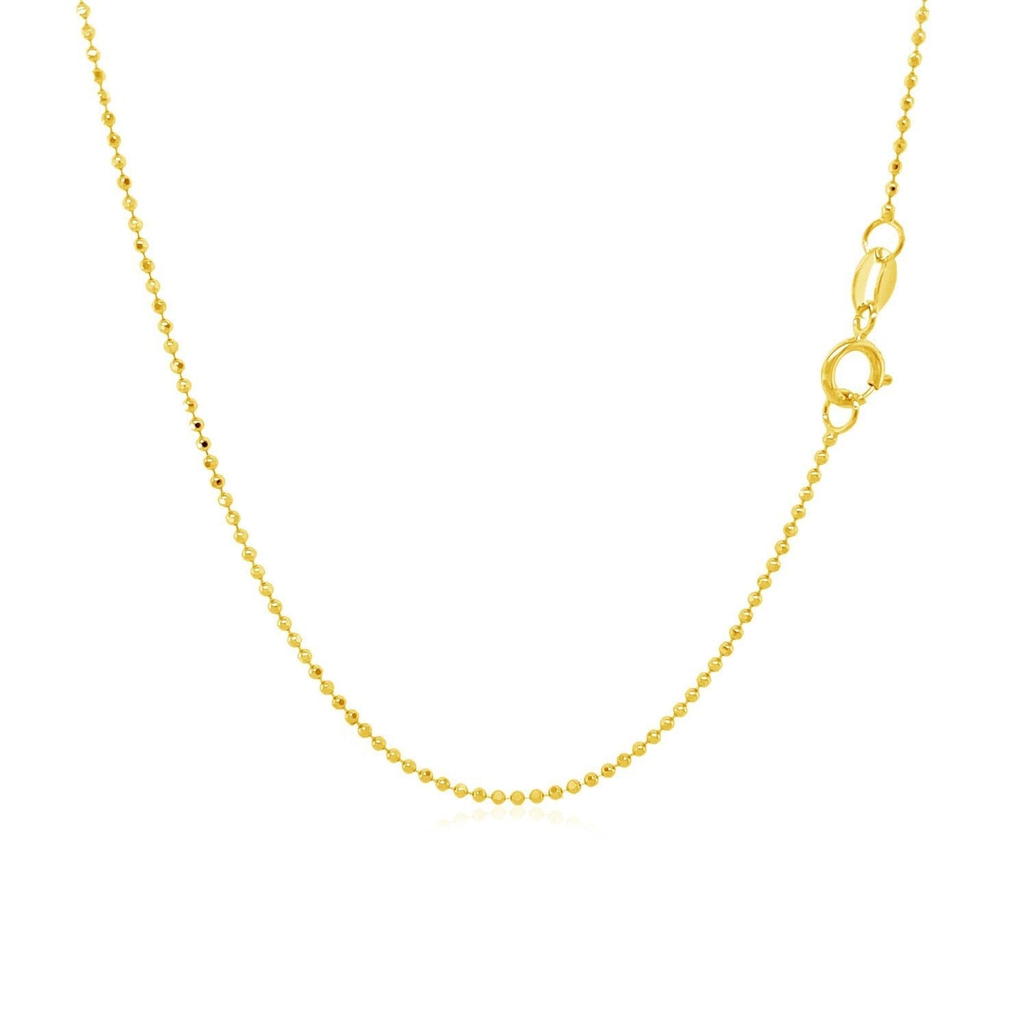 14k Yellow Gold Diamond-Cut Bead Chain 1.0mm Bids.com