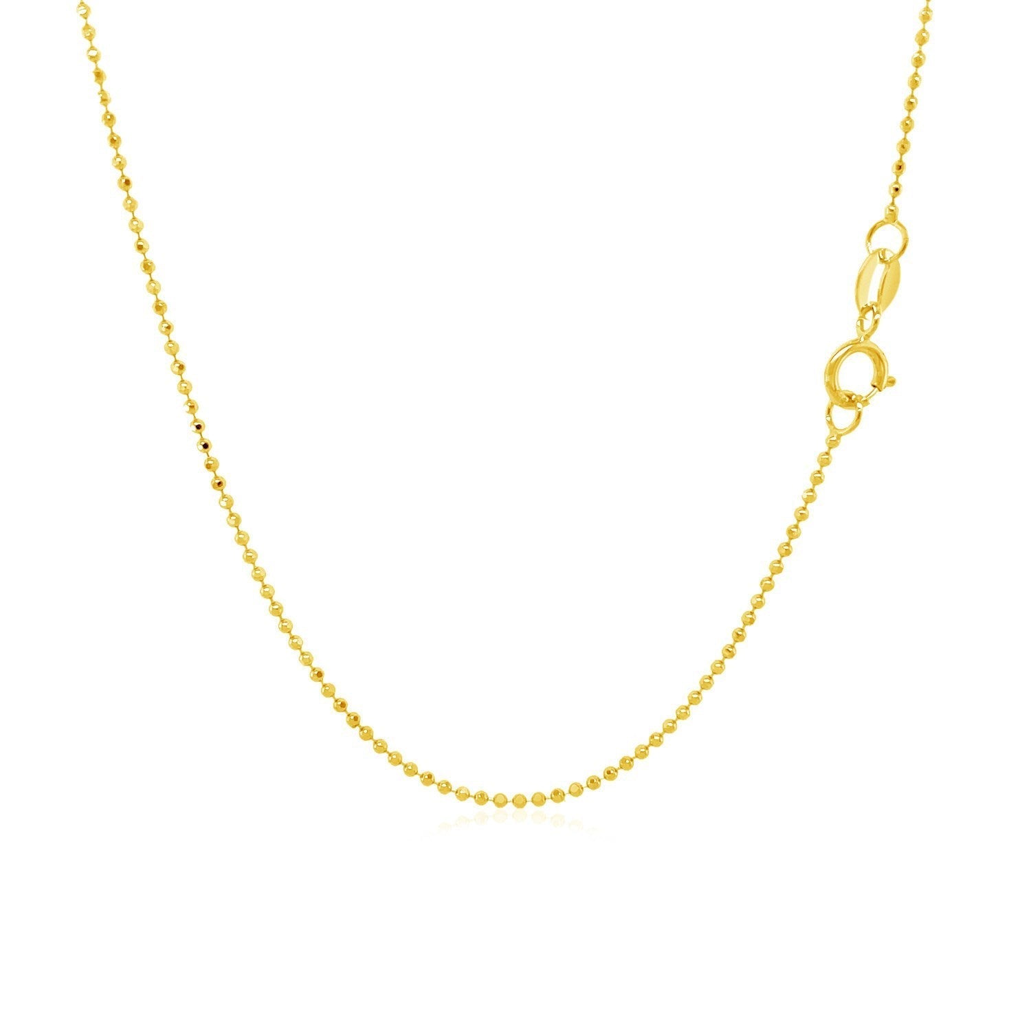 14k Yellow Gold Diamond-Cut Bead Chain 1.0mm Bids.com