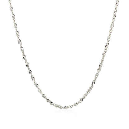 14k White Gold Singapore Chain 1.5mm Bids.com