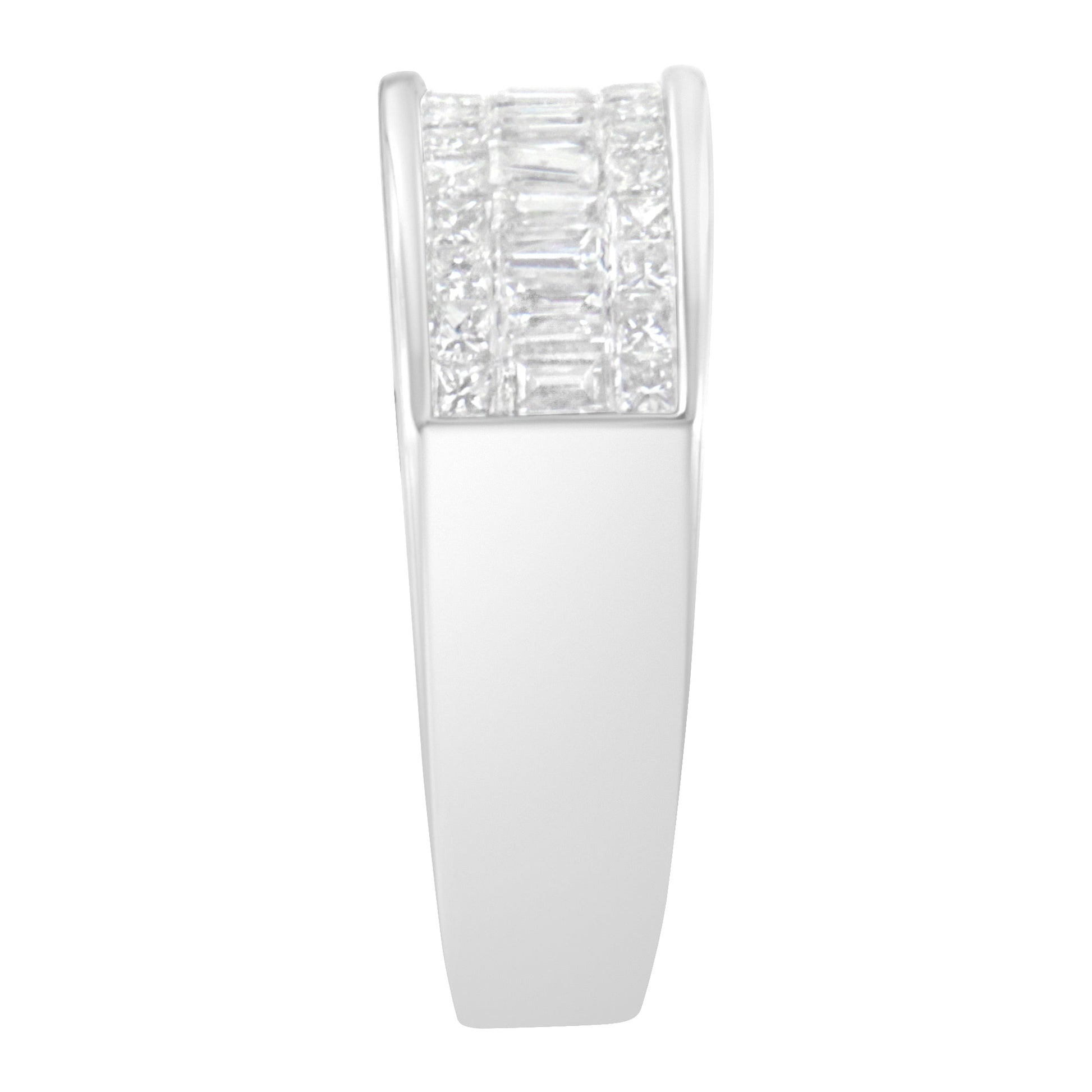 14K White Gold Princess and Baguette-cut Diamond Ring (1.0 Cttw, H-I Color, VS2-SI1 Clarity) - Size 6 Bids.com