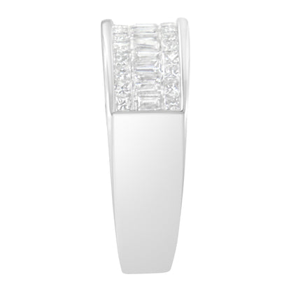 14K White Gold Princess and Baguette-cut Diamond Ring (1.0 Cttw, H-I Color, VS2-SI1 Clarity) - Size 6 Bids.com