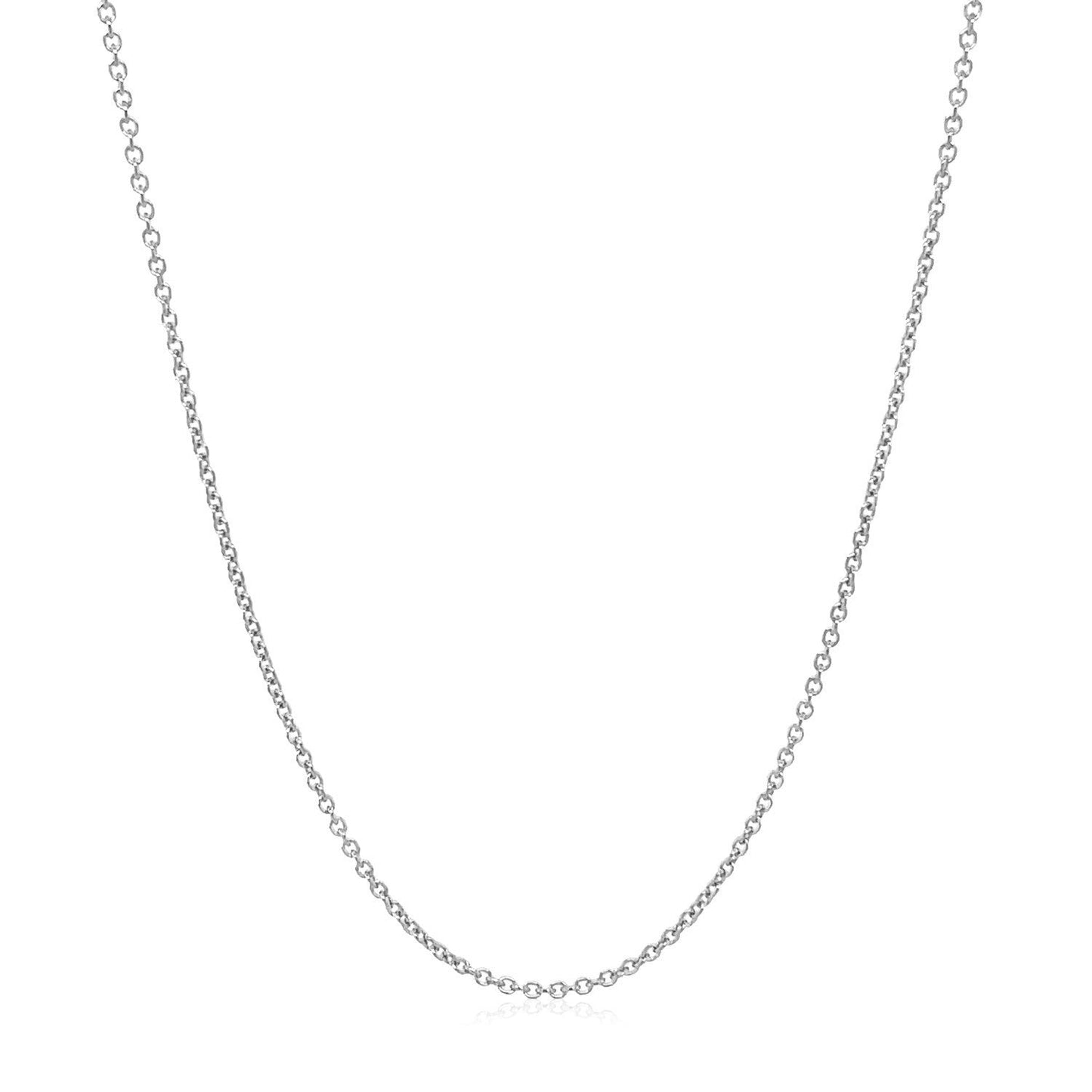 14k White Gold Round Cable Link Chain 1.2mm Bids.com