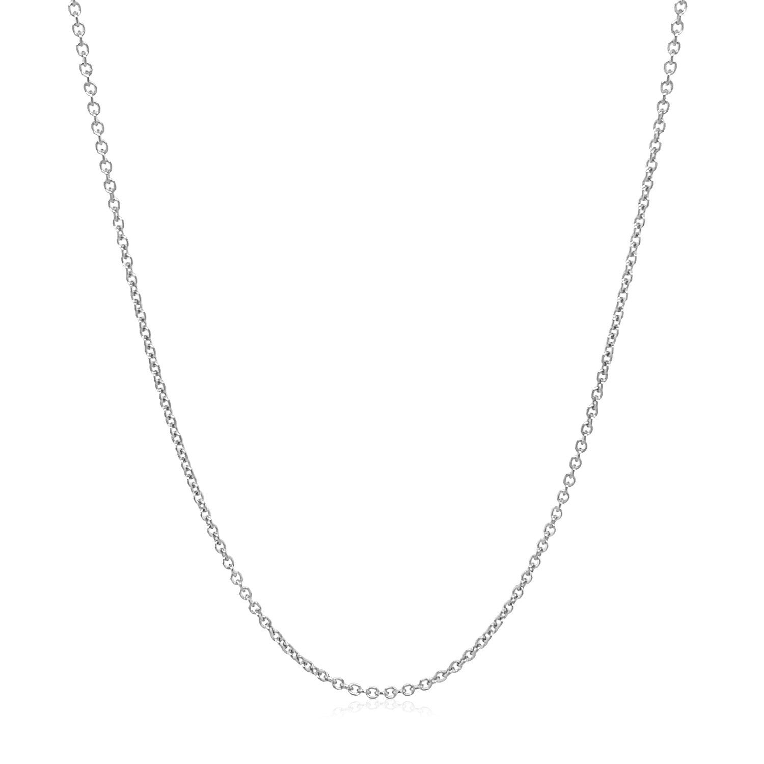 14k White Gold Round Cable Link Chain 1.2mm Bids.com
