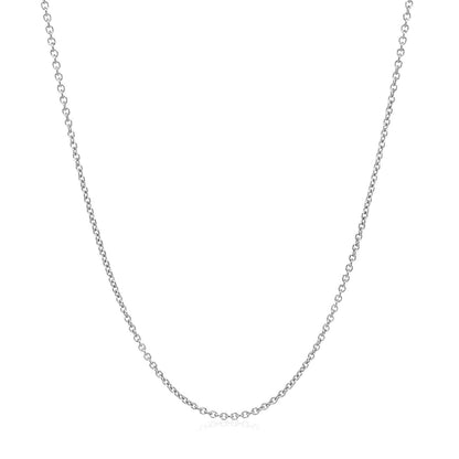 14k White Gold Round Cable Link Chain 1.2mm Bids.com